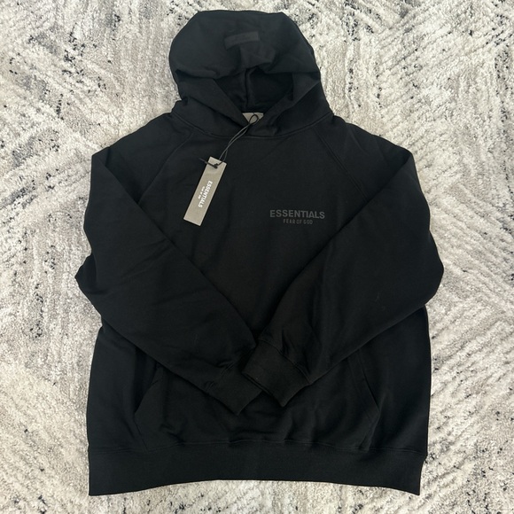 Fear of God Essentials Black Hoodie - Picture 1 of 5